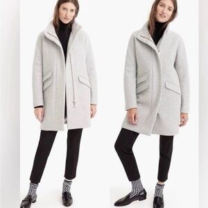 J. Crew Light Gray Italian Wool Stadium Cloth Trench Coat